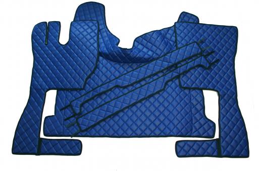 Kunstlederfussmatten mit Sitzsockel für Volvo FH4, FH5, Beifahrersitz drehbar, blau-matt 