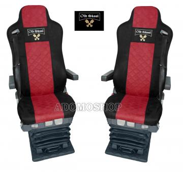 Sitzbezüge für MAN TGX TGA TGL TGM TGS schwarz-rot 2 Gurt Old Skool 