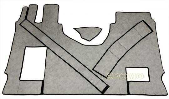 Kunstlederfußmatten mit Sitzsockel für MP5 und MP4 grau-schattiert-glatt, klappbar 8 CM