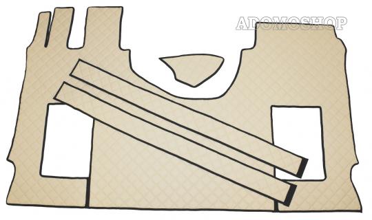 Lkw Kunstlederfußmatten für Actros MP5 und MP4, Luftgefederter Beifahrersitz, beige umr schwarz 