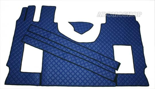 Lkw Kunstlederfußmatten für Actros MP5 und MP4, luftgefederter Beifahrersitz, blau-matt umr schwarz 