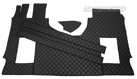 Lkw Kunstlederfußmatten für Actros MP5 und MP4, Luftgefederter Beifahrersitz, schwarz umr schwarz 