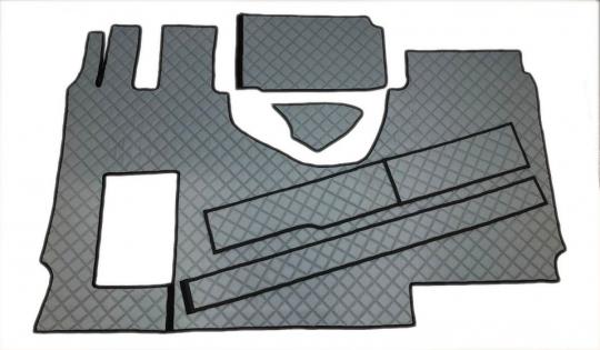 Kunstleder Fußmatten für Mercedes Actros MP5 und MP4 Solostar, grau 