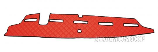 Armaturenabdeckung aus Kunstleder für Volvo FH4, FH5 mit Kollisionswarner , rot-matt 