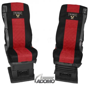 Sitzbezüge für Daf ab 2021 XF-new XG XG+, schwarz-rot, Old Skool, luftgefedert 