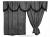 Lkw Gardinen mit Bettvorhang für Man TGX, TGS ab 2020, grau-schwarz, gerade Fransen Gardinenhaken gratis