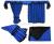 LKW Gardinen für DAF XF106 XF105, blau-schwarz, Pompoms/Kugel