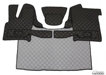 Kunstlederfußmatten mit Sitzsockel für DAF XF 106 ab 07/2017 schwarz-grau-matt