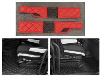Sitzsockelverkleidung aus Kunstleder für Volvo FH4, FH5, rot-matt, umr. rot