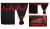 Lkw Gardinen mit Bettvorhang für Volvo FH4 FH5, schwarz-rot gerade Fransen, Gleiter gratis