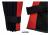 2 Seitengardinen für Actros Mp2/3, schwarz-rot
