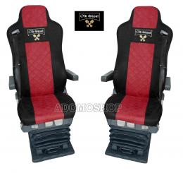Sitzbezüge für MAN TGX TGA TGL TGM TGS schwarz-rot 2 Gurt Old Skool