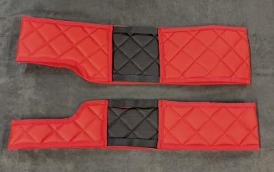 Sitzsockelverkleidung aus Kunstleder für Volvo FH4, FH5 Beifahrersitz drehbar, rot-matt, Umr. rot