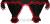 Gardinen für Iveco S-Way, Hi-Way, Stralis, schwarz-rot, Fransen 6cm.
