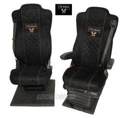 Sitzbezüge für Actros MP5 und MP4, schwarz- Beifahrersitz  klappbar Old Skool