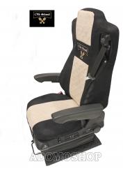 Sitzbezug NUR Fahrerseite für Actros MP4 und MP5 schwarz - beige