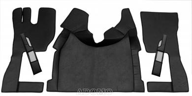 Kunstlederfußmatten mit Sitzsockel für Volvo FH4, FH5 schwarz-matt-glatt