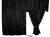 Lkw Gardinen mit Bettvorhang für DAF XG schwarz - schwarz- gerade Fransen