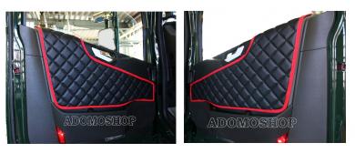 Türverkleidung für Volvo FH4, FH5 Kunstleder in schwarz-rot, matt