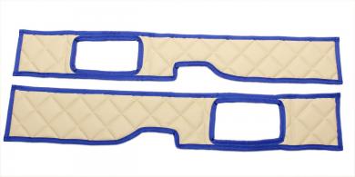 Sitzsockelverkleidung aus Kunstleder für DAF XF 106, Grammer-Sitze/Sockel , beige-matt, Umr. blau