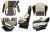 Lkw Sitzbezüge, Kunstleder für Mercedes MP5 und MP4 Beifahrersitz klappbar, schwarz-beige, 2 Armlehnen, old skool