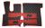 Kunstleder Fußmatten für DAF XF 106 mit Sitzsockel rot-schwarz-matt