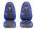 Sitzbezüge aus Kunstleder für Volvo FH4 und FH5 blau-schwarz, Beifahrersitz ohne Armlehnen
