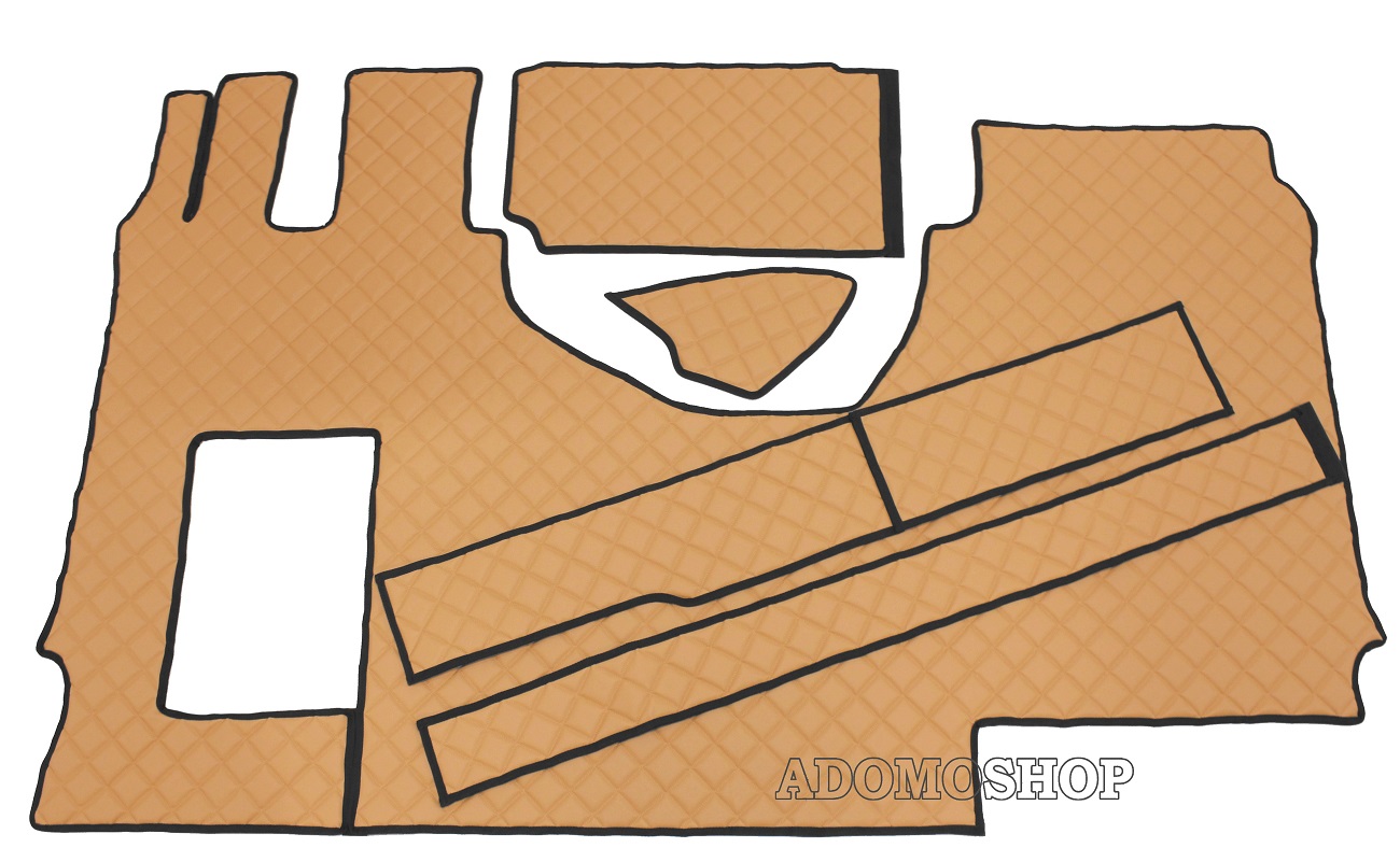 Adomo LKW-Shop, Kunstleder Fußmatten für Mercedes Actros MP5 und MP4  Solostar, cappucino-matt