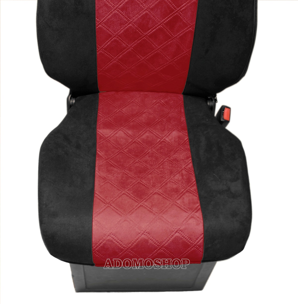 Adomo LKW-Shop, Sitzbezüge für Iveco Stralis, Hi-way ab 2013 schwarz-rot,  Old Skool