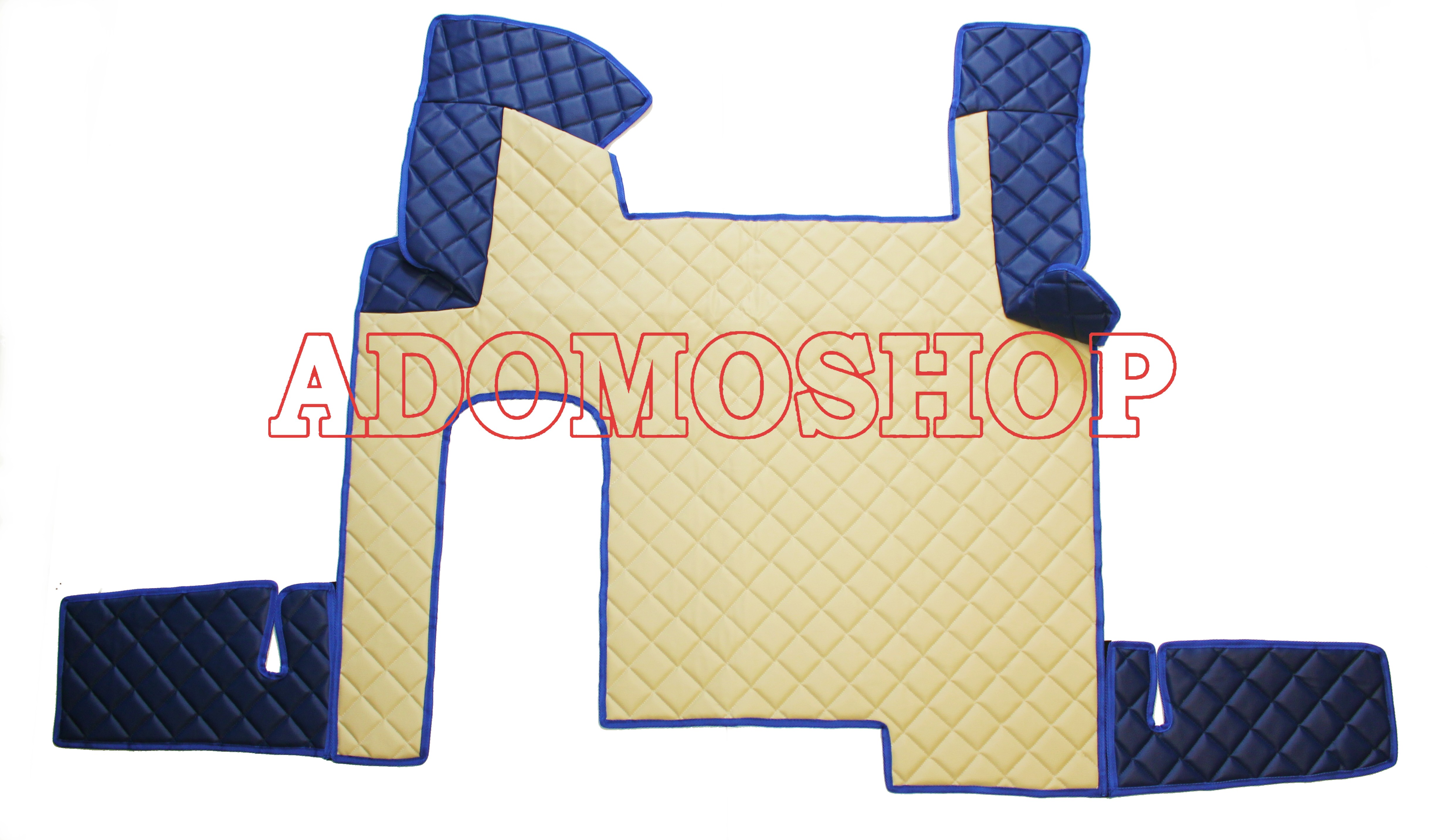 Adomo LKW-Shop | Kunstleder 2007 TGX beige-blau-matt für | Schubladen automatik fussmatten ab MAN LKW-Zubehör 2