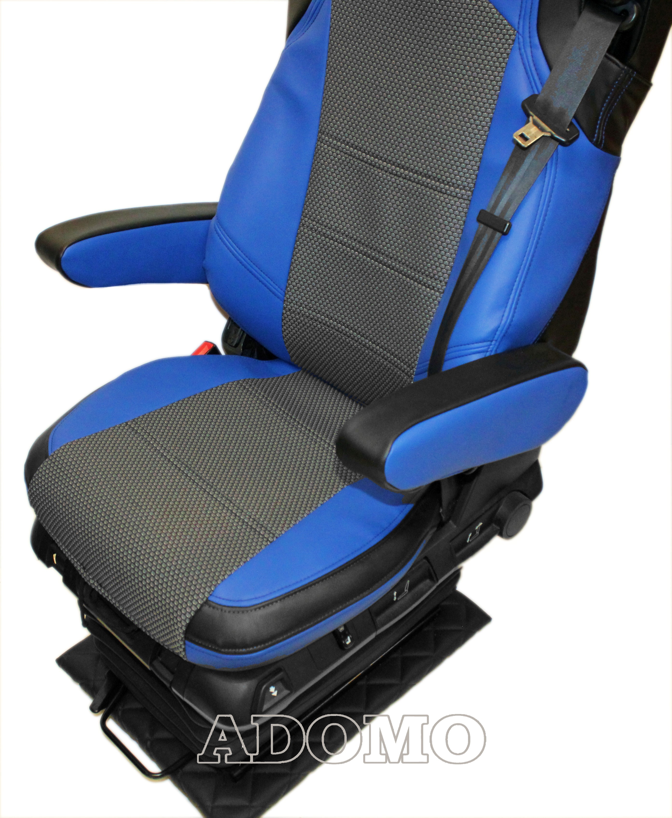 Adomo LKW-Shop, Wohnmobil Sitzbezüge für Fiat Ducato ab 2015, mit 4  Armlehnen, blau-schwarz